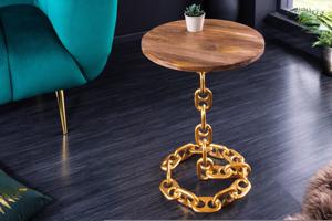 CHAIN arany mangófa asztallap 55cm