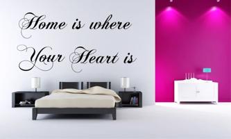 Dekoratív falmatrica HOME IS WHERE YOUR HEART IS 60 x 120 cm