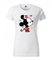 Fehér női póló Valentin-napra eredeti nyomtatással Minnie XL