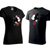 Fekete Valentin pólók készlete mickey és minnie L XL