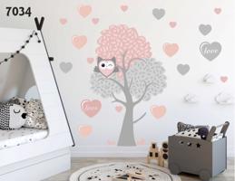 Gyerek falmatrica Bagoly LOVE 50 x 100 cm