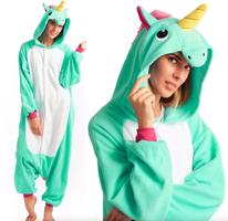 Mentol színű Kigurumi kezeslábas Unikornis - M méret