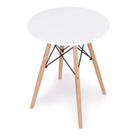 ModernHome Elegáns kerek fa asztal 60 cm - fehér