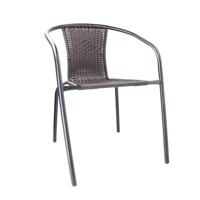 Rattan hatású kerti fotel 53 x 60 x 73 cm - sötétbarna